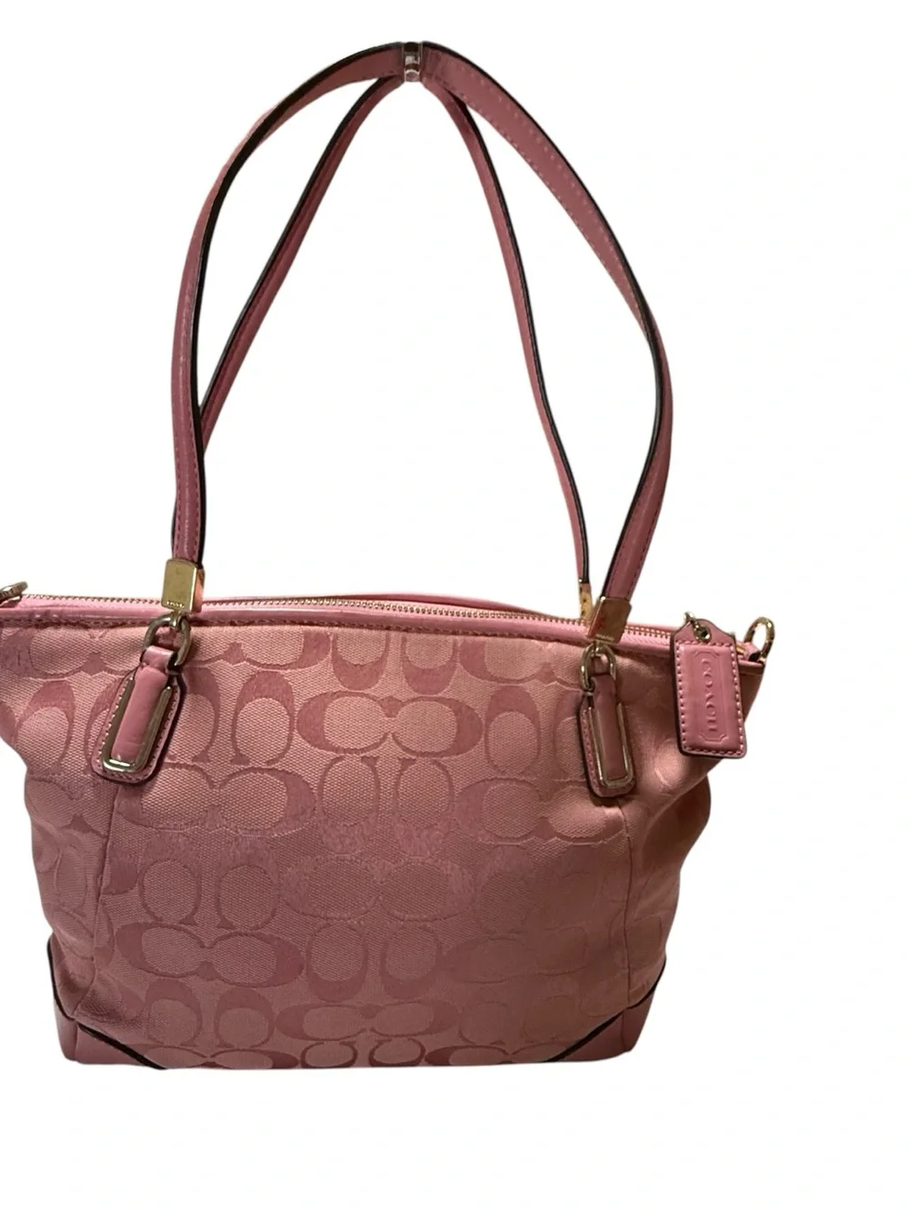 Coach pink signature canvas bag